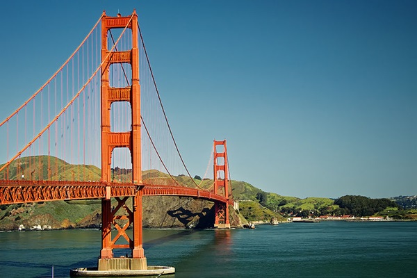 Golden Gate Bridge, an example of a curve represented by a quadratic equation